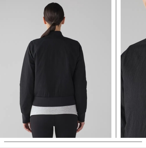 Lululemon Athletica Non Stop Bomber Reversible Black Bomber Jacket Size 8 - Picture 3 of 16